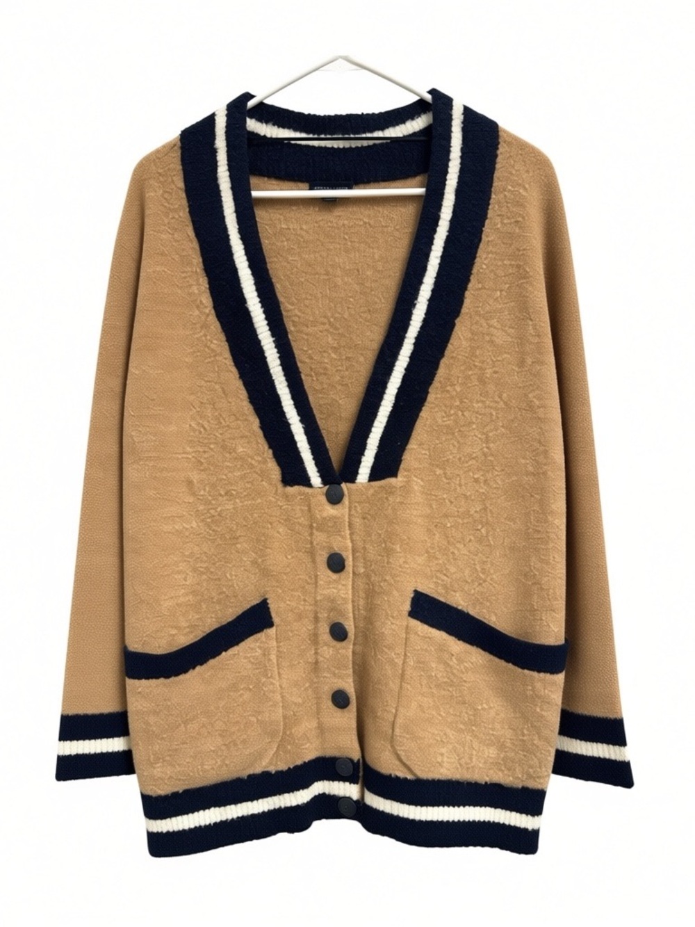 Tommy Hilfiger Vintage Campus Varsity Wool Blend V Neck Long Cardigan Size M